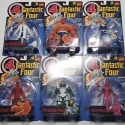 HASBRO Fantastic 4 Marvel Legends Retro 6" Full Set/lot of 6 Vintage Comics NEW