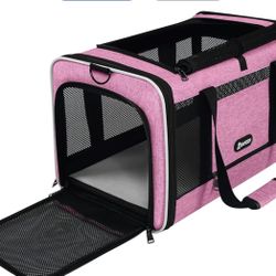 Cat Carrier 18x11x11 Delta Airline Approved, Easy Load Soft Pet Plane Travel Bag 15 pounds, Teacup Dog Crate 12 lbs, Yorkie Kennel Carrying Case, Kitt