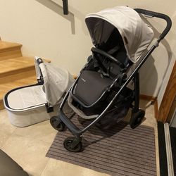 Uppababy Cruz Stroller with Bassinet  White