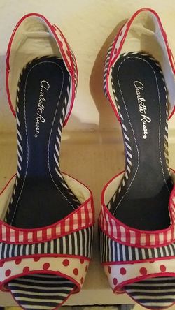 Red white blue heels NEW size 7