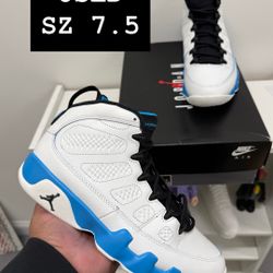 USED Air Jordan 9 powder Blue SZ 7.5