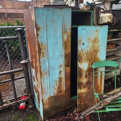 Old Rusty Metal Cabinet