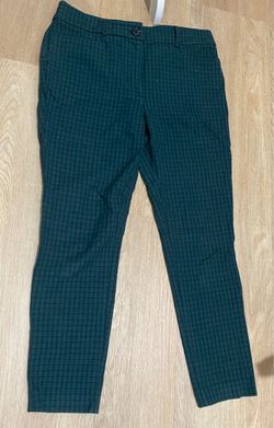 Loft Green Plaid Slim Fit Trousers size 6p