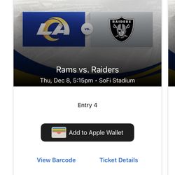 Raiders @ Rams, $400 Total No Fees.