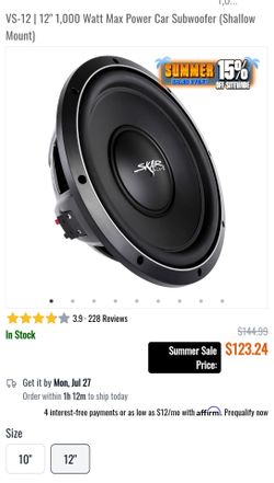 Skar 12" Shallow Mount Subs