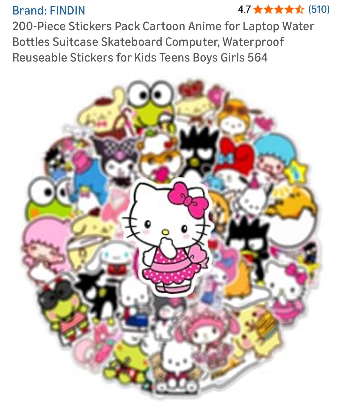 Hello Kitty And Friends Waterproof Stickers