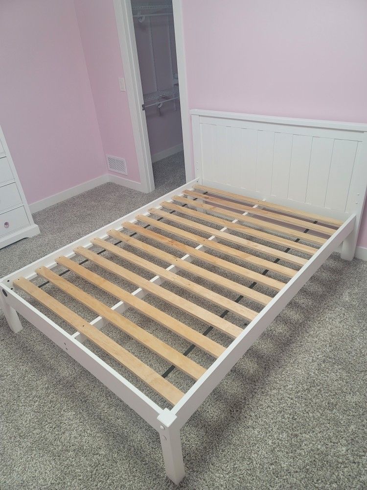 Bed frame, Size Full,white