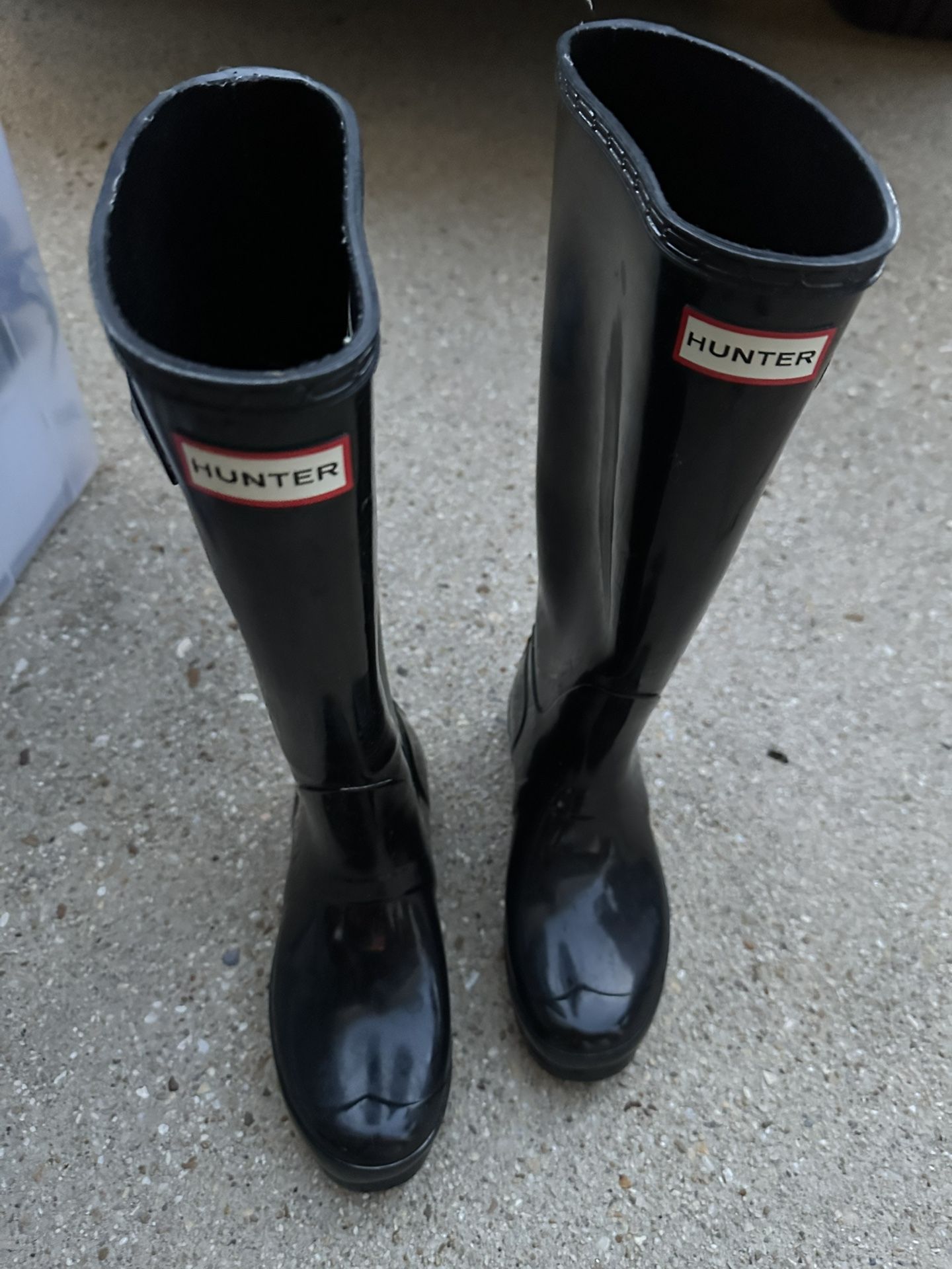 Hunter Tall Women’s Rain Boots Gloss Black Sz 7