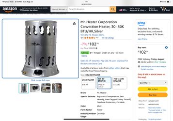 Mr. Heater Corporation Convection Heater, 30- 80K BTU/HR