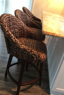 Seagrass bucket swivel counter stool deals