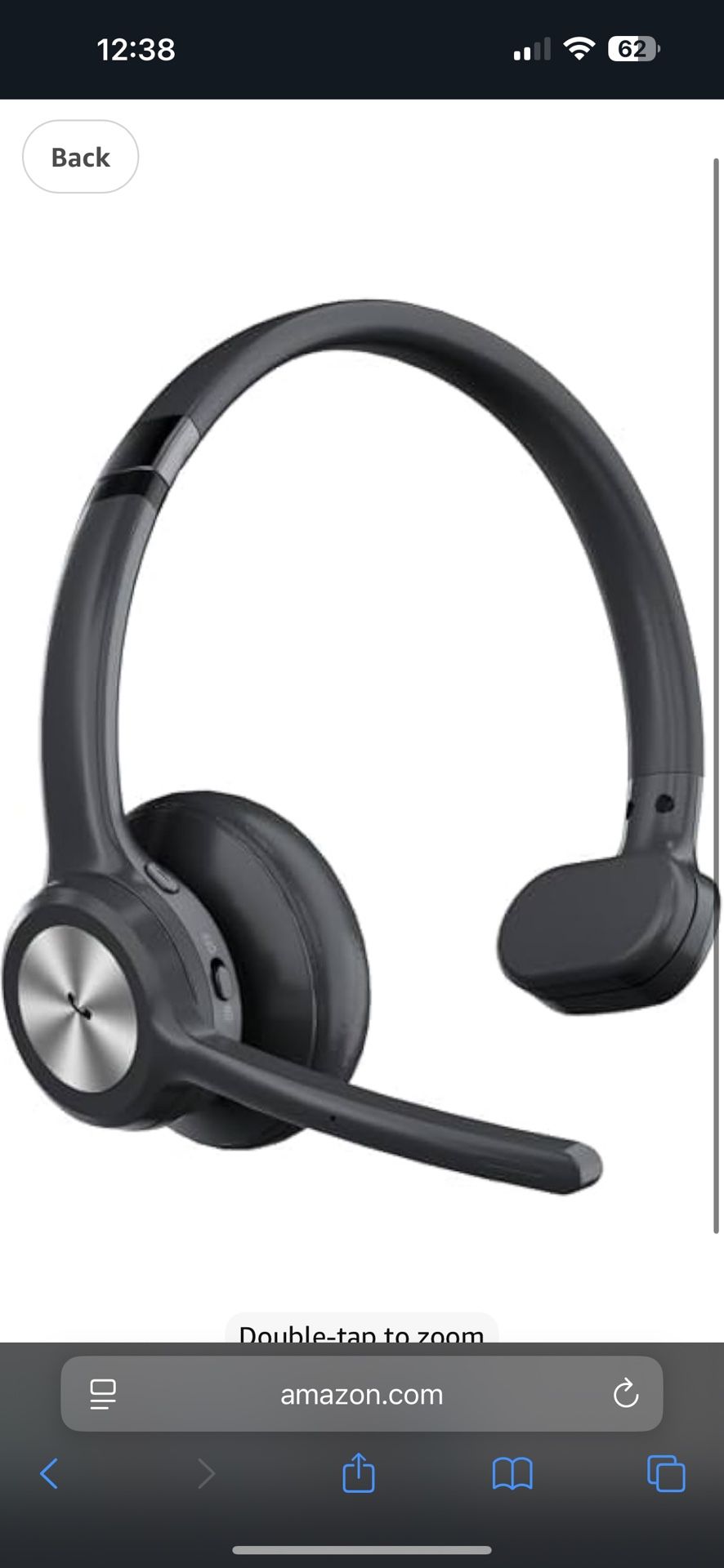 Bluetooth headset Wireless Trucker Headset with Noise Cancelling & Mute Button,40Hrs Driver Headphone for Cellphone Office Work