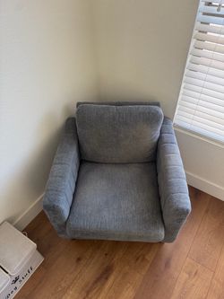 Grayish blue Fabric Accent Chair
