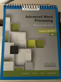 Advanced Word Processing College Book