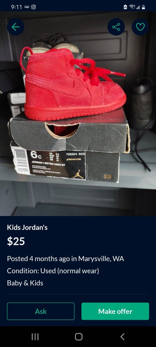 Jordan 1 Timberland 5c