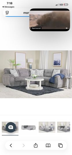 Large Gray Sectional Sofa – Excellent Condition 750 or OBO