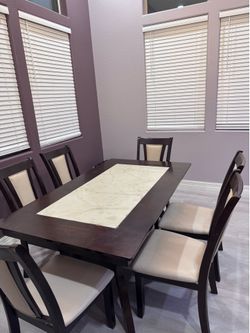 America Brent Dark Cherry/Ivory Dining Room Set / 7-Piece