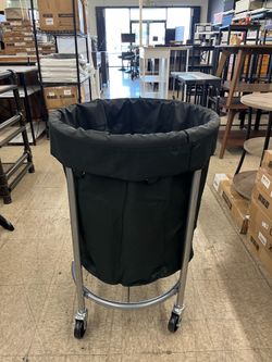 SONGMICS 29-Gallon (110 L) Laundry Basket Rolling Round Heavy-Duty w/ Wheels- Black