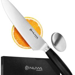 8" Professional Chef Knife - High Carbon German Steel, Razor-Sharp Blade, Ergonomic Handle, Full Tang Design, Includes Hand Deodorizer