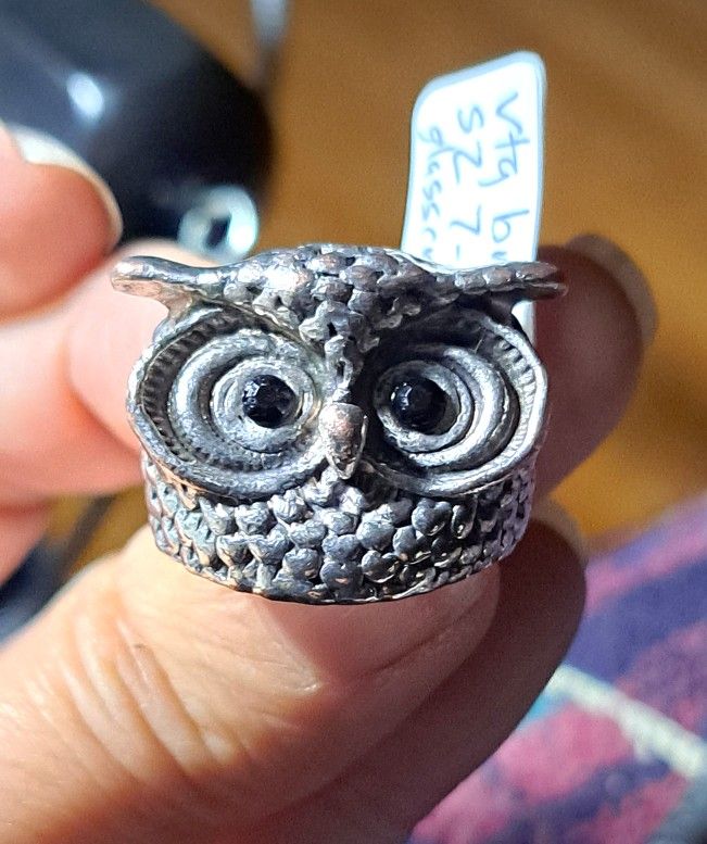 Silvertone Owl Ring