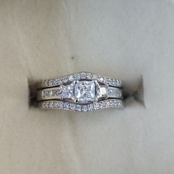 14k White Gold Engagement 2pc Ring $350obo