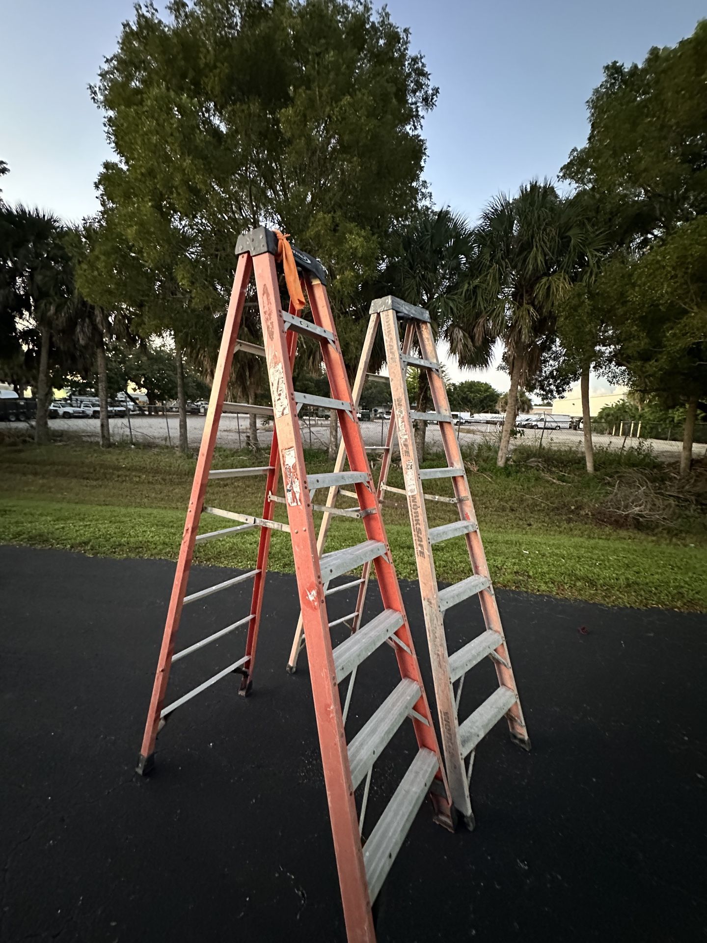 8 ft. Fiberglass Step Ladder (12 ft. Reach Height) with 300 lb.