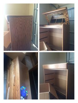 Older model dresser with attached mirror