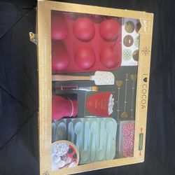 I Love Cocoa Hot Chocolate Bomb Making Set Silicone Molds & Accessories Red Blue