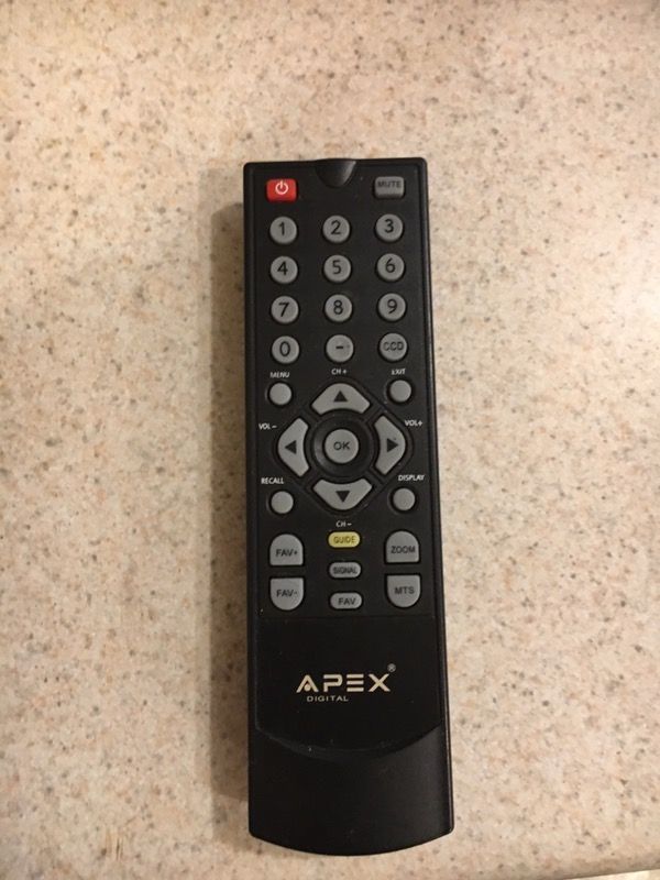 Apex digital tv converter box remote control