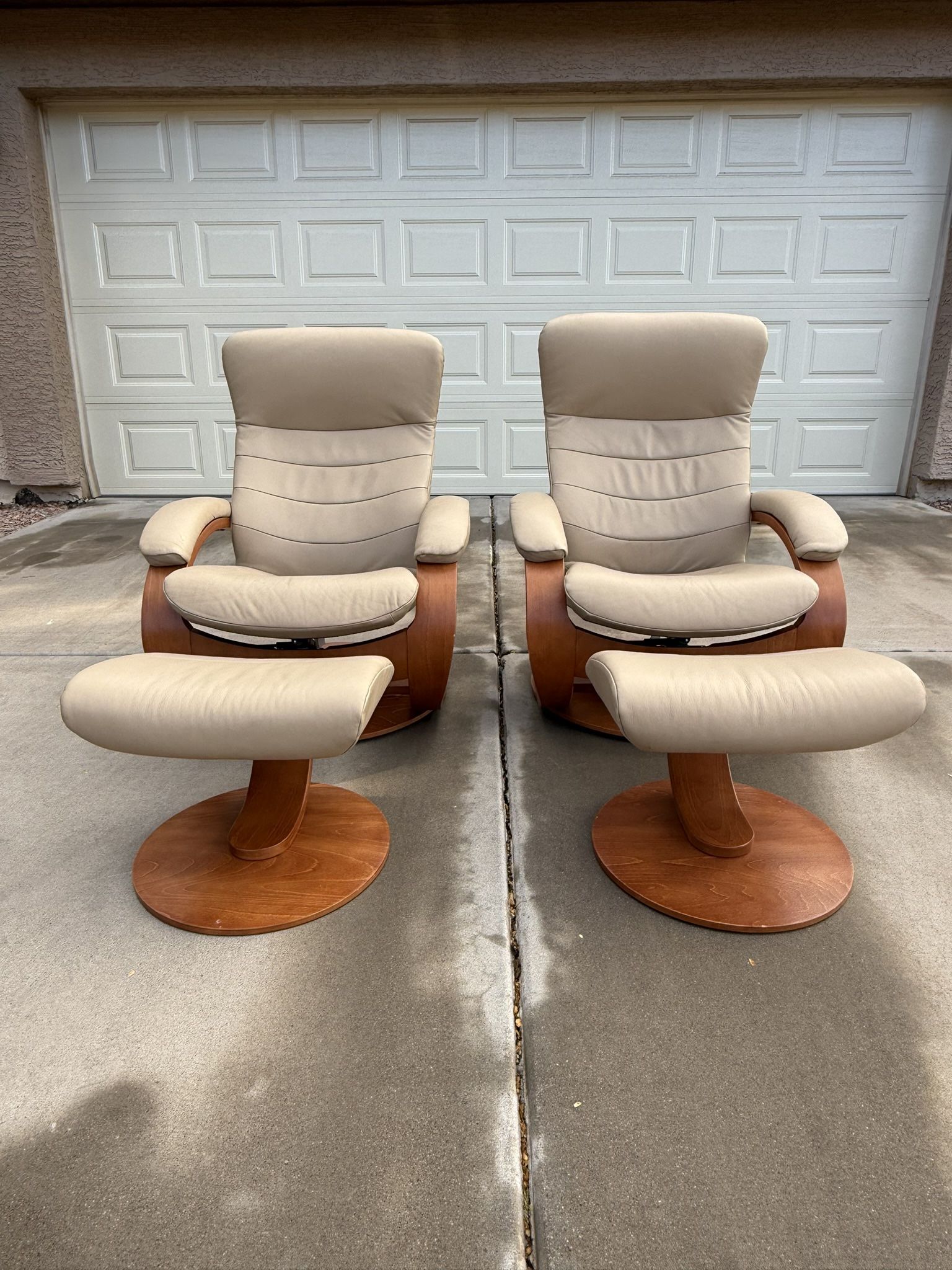 (2) Trandal Recliners And Ottomans by Fjords