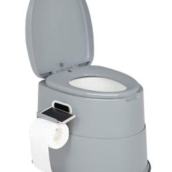 Portable Toilet | Indoor Outdoor Commode w/Detachable Inner Bucket & Removable Paper Holder, Lightweight & Compact for Camping, Boat, Van, Emergency U