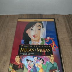 Mulan / Mulan II: 2-Movie Collection (DVD) 15th Anniversary Edition. Packaging has some wear from age and use. Sold as is.

