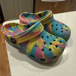 Kids Crocs Marbled Tie Die Color - Size 9