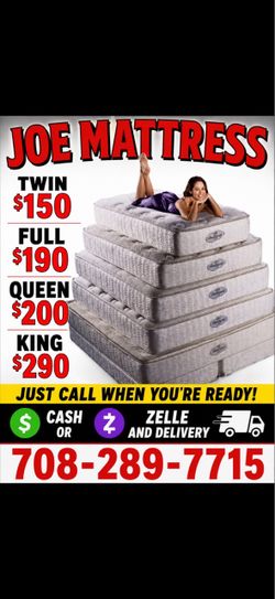 Huge sale for Mattress And Box Twin size #mattress and box 150.$ full 190$ Queen 200$ king 290$. free delivery free set up 708….289…7715… cash or Zell
