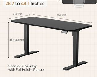 55 x 24 Inches Electric Height Adjustable Standing Desk