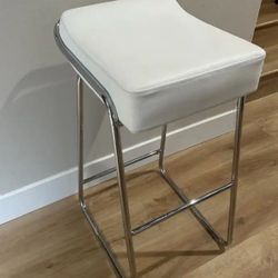 White Bar Stools- Set Of 3