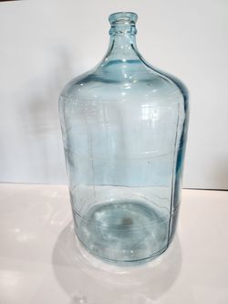 Vintage Blue Glass 5 Gallon Water Jug Carboy Bottle Farmhouse Decor Display