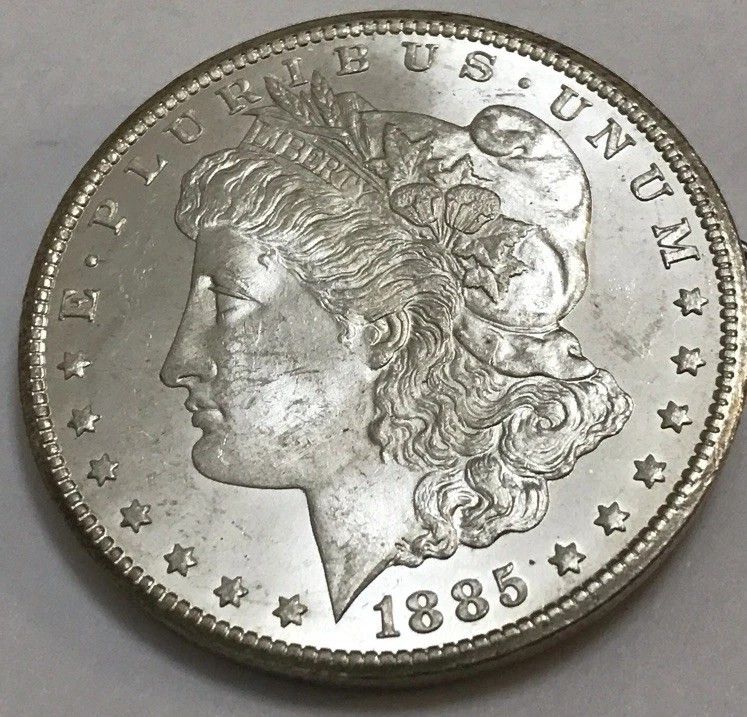 1885-CC Carson City Morgan Silver Dollar $1 Brilliant Uncirculated BU+( Book)