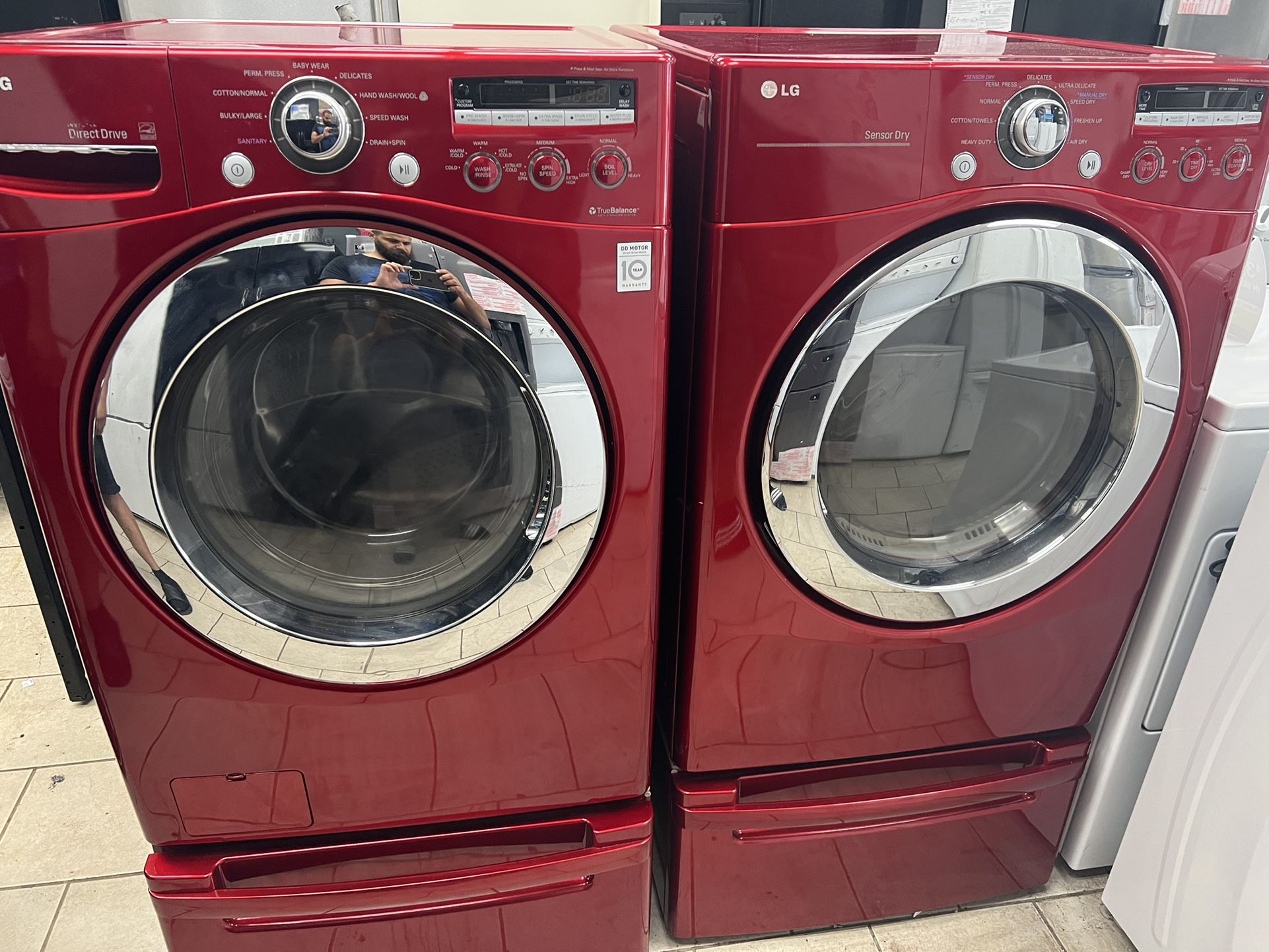 Red Washer Dryer Set