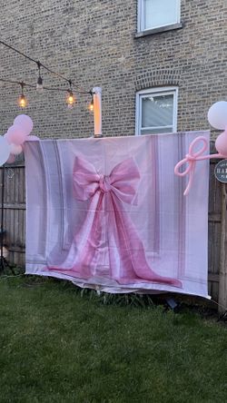 Pink Bow Photo Backdrop