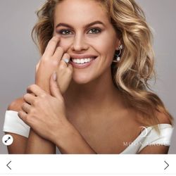 14KT White Gold, Moonstone and Diamond Engagement Ring