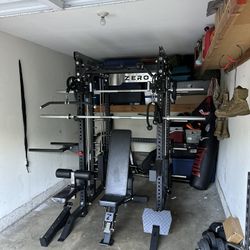 Smith Machine 400 | Adjustable Bench | 245lb Cast Iron Olympic Weights | 7ft Olympic Bar | Fitness | Gym Equipment | FREE DELIVERY/INSTALLATION 🚚 🛠️