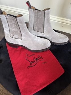 christian louboutin Men Grey Suede Boots New Size 45