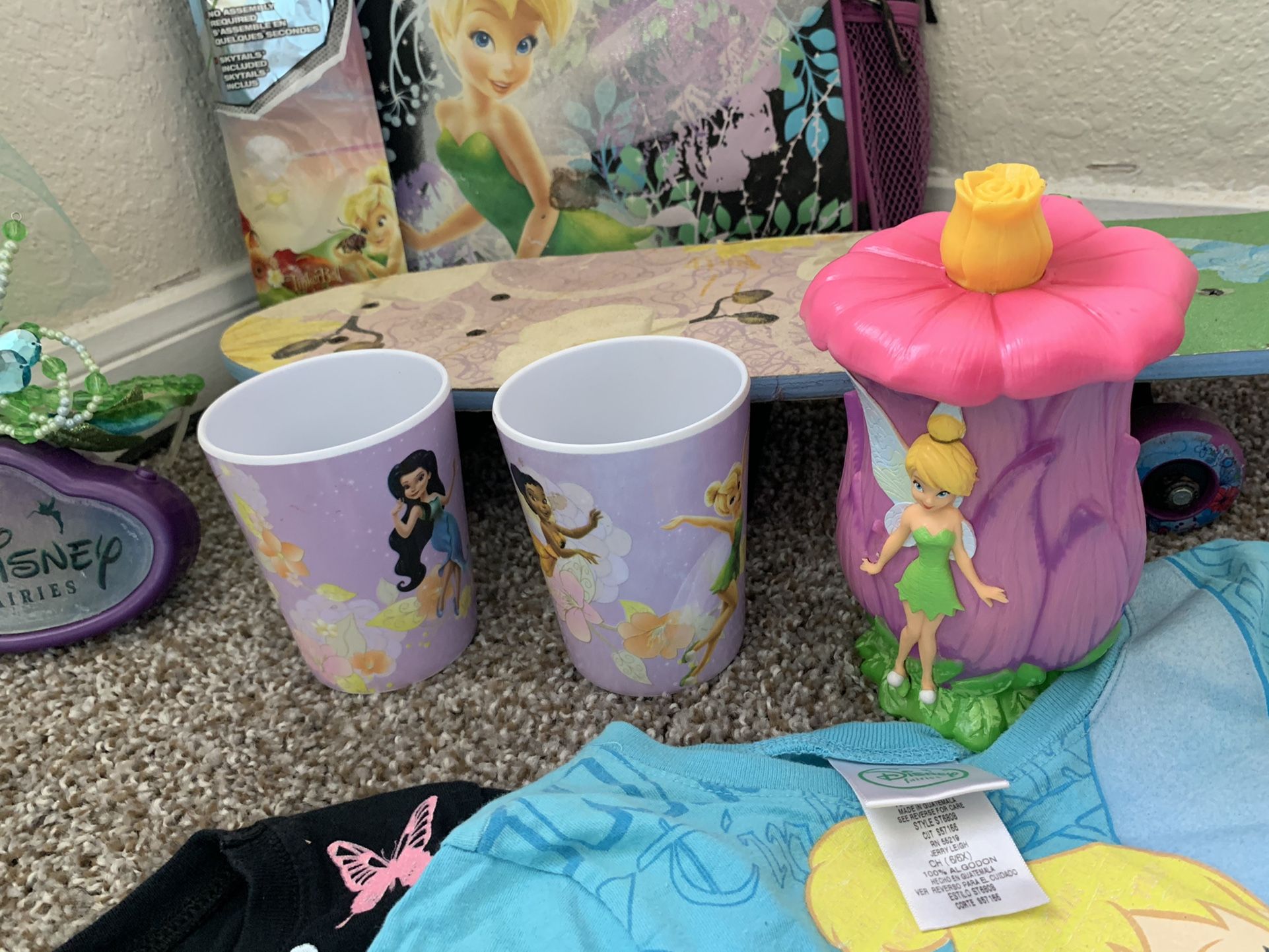 Disney TinkerBell Costume, Doll, Skateboard, Backpack , Tshirts, Cups, Etc