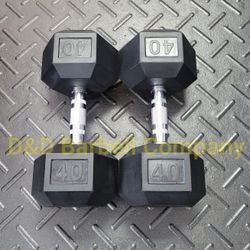 40lb Rubber Hex Dumbbells PAIR BRAND New