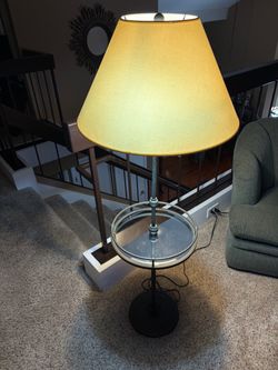 Floor Lamp with Built-In Side Table 5ft tall