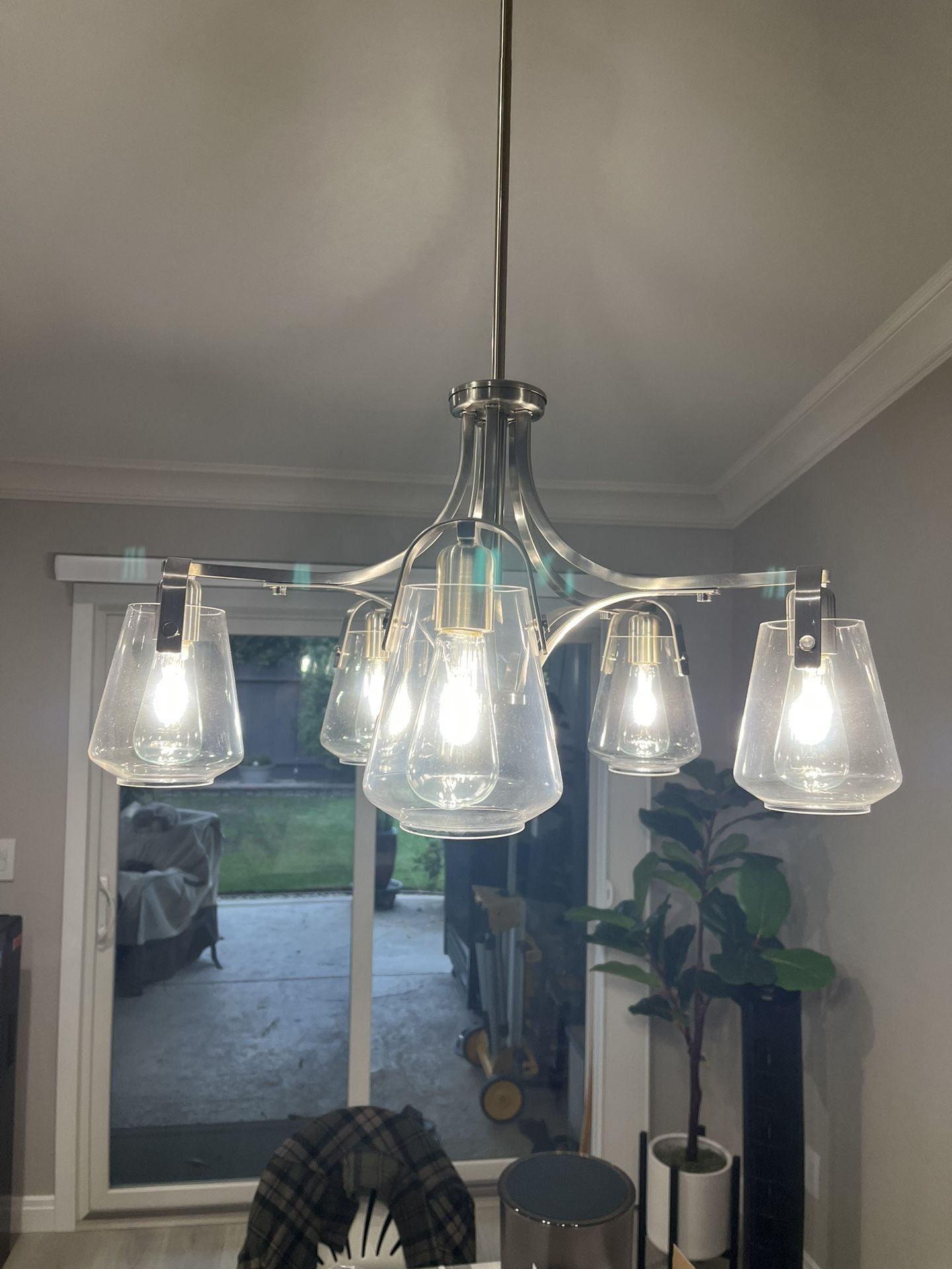 Satin Nickel Dining Room, Light 5 Lightbulb