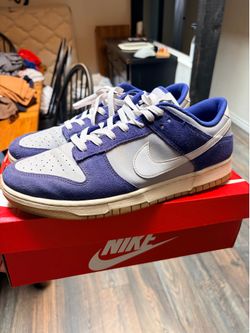 Nike Dunk Low Blue Suede Sneakers