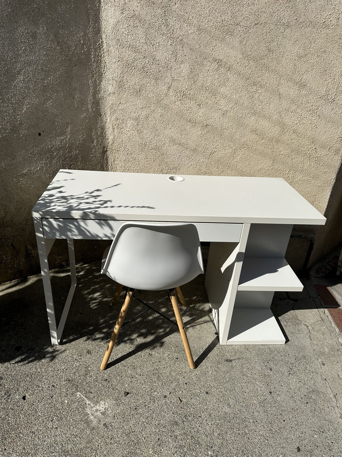 Ikea Micke Desk w/ Integrated Storage with chair