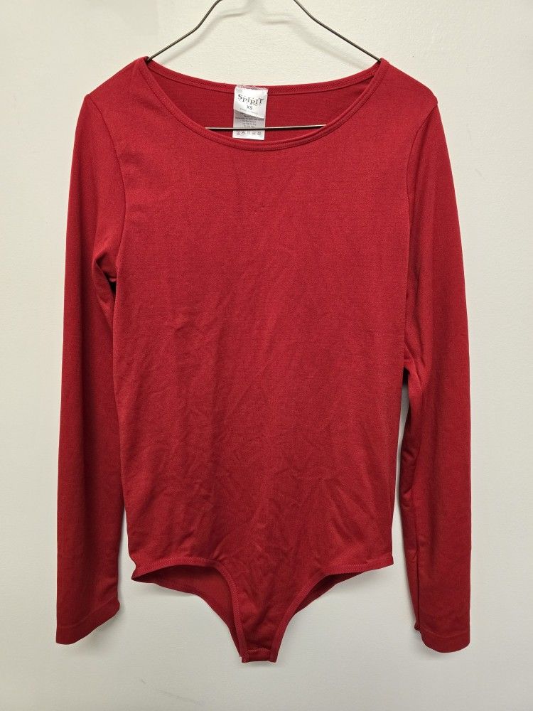 Adult XS Long Sleeve Red Bodysuit