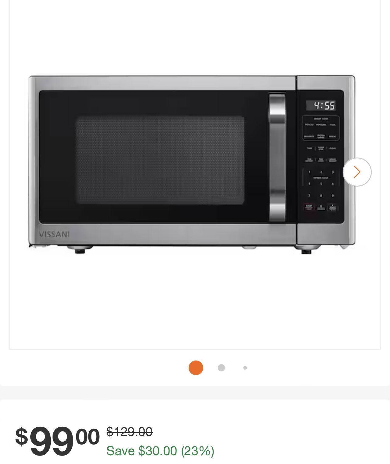 Vissani 1.6 cu. ft. Countertop with Sensor Cook Microwave in Stainless Steel